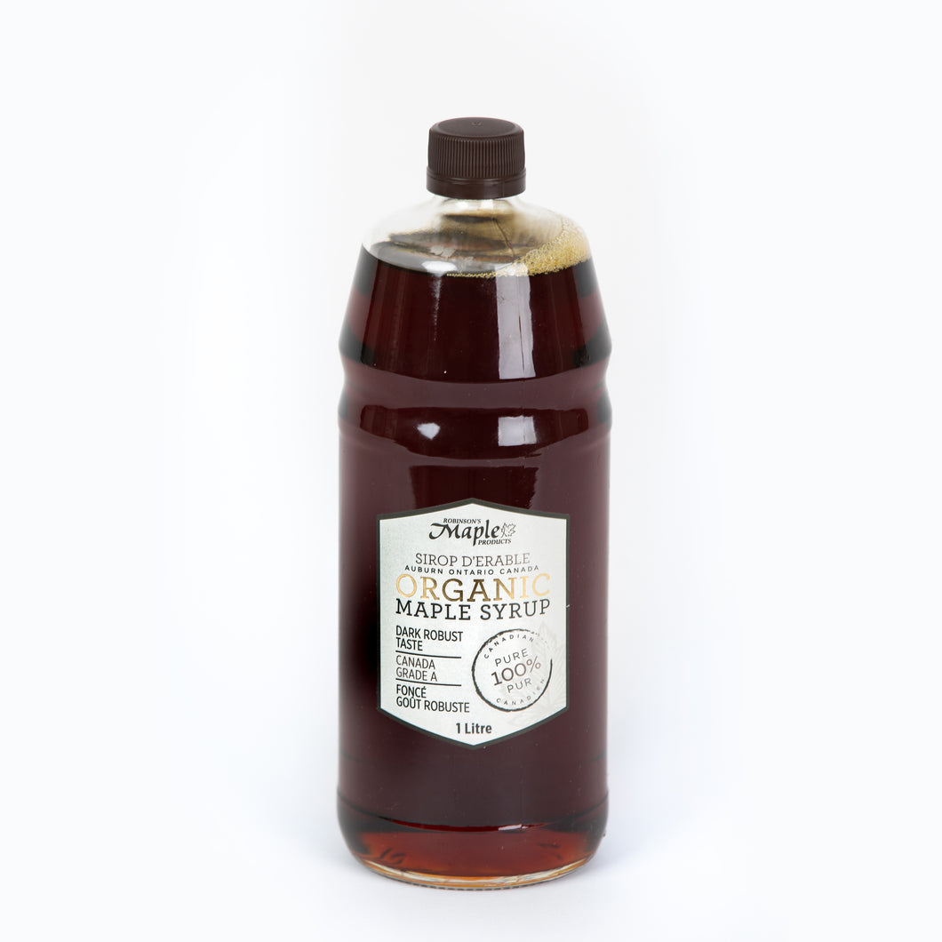 1 Litre Organic Dark Maple Syrup
