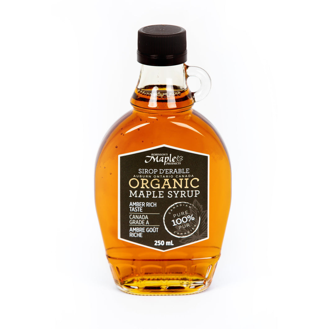250 mL Glass Organic Amber Maple Syrup