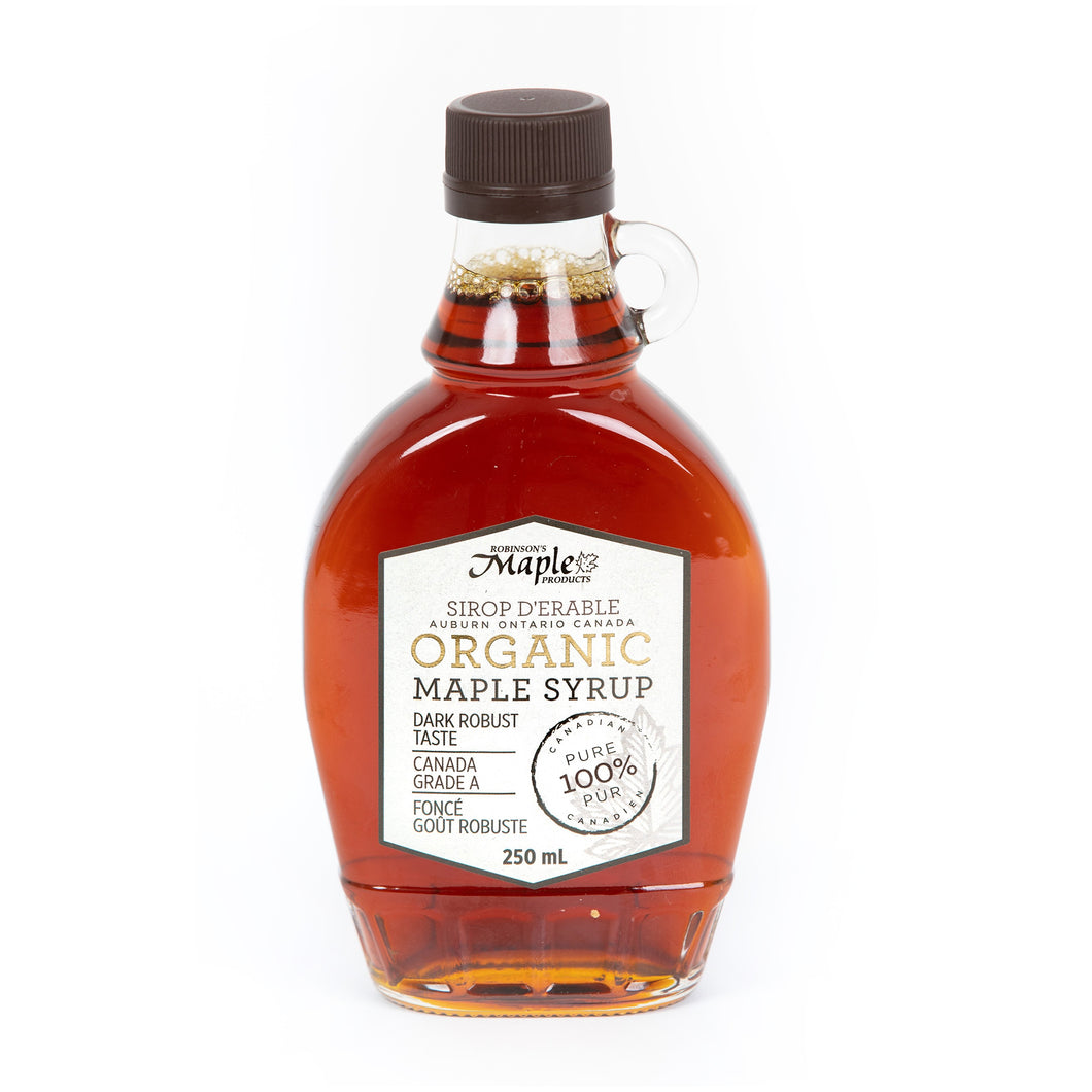 250 mL Glass Organic Dark Maple Syrup