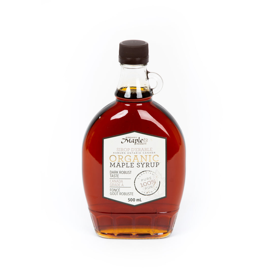 500 mL Glass Organic Dark Maple Syrup
